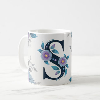 Mug petites fleurs bleues s