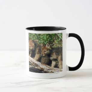 Mug Petits animaux de loup de bois de construction