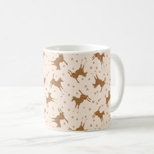 Mug Petits Chevaux Brown - sur rose saumon.