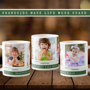 Mug Petits-enfants font la vie Grand 3 Photo Collage V