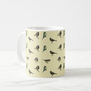 Mug Petits oiseaux de jardin motif sur beige