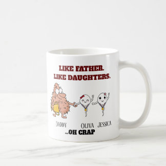 Mug Petits spermatozoïdes Comme père Comme fille jusqu