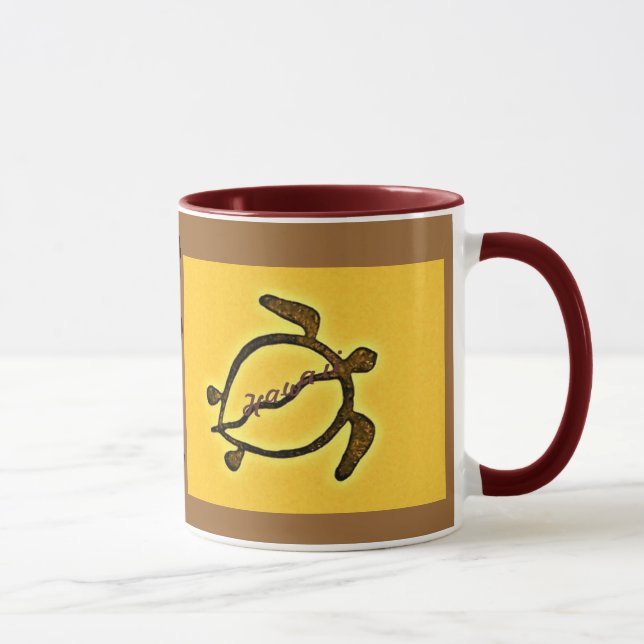 Mug Pétroglyphe de tortue de mer d'Hawaï (Droite)