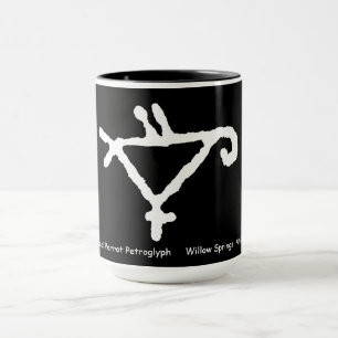 Mug Pétroglyphe d'un perroquet stylisé