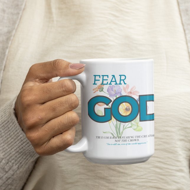 Mug Peur Dieu avec Bouquet de fleurs (Créateur téléchargé)