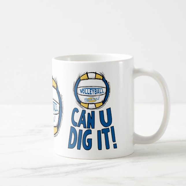 Mug Peut-on creuser son volley-ball Blue Gold ? (Droite)