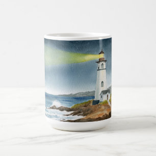 Mug Phare côtier avec faisceau lumineux