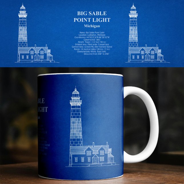 Mug Phare de Big Sable Point - Michigan - AD (Big Sable Point Lighthouse - Michigan – AD. Coffee Mug)