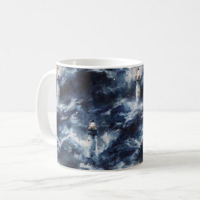 Mug Phare de l'océan bleu mer (Devant gauche)