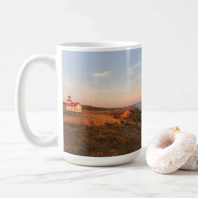 Mug Phare de Point Cabrillo Coucher de soleil Mendocin (Avec donut)