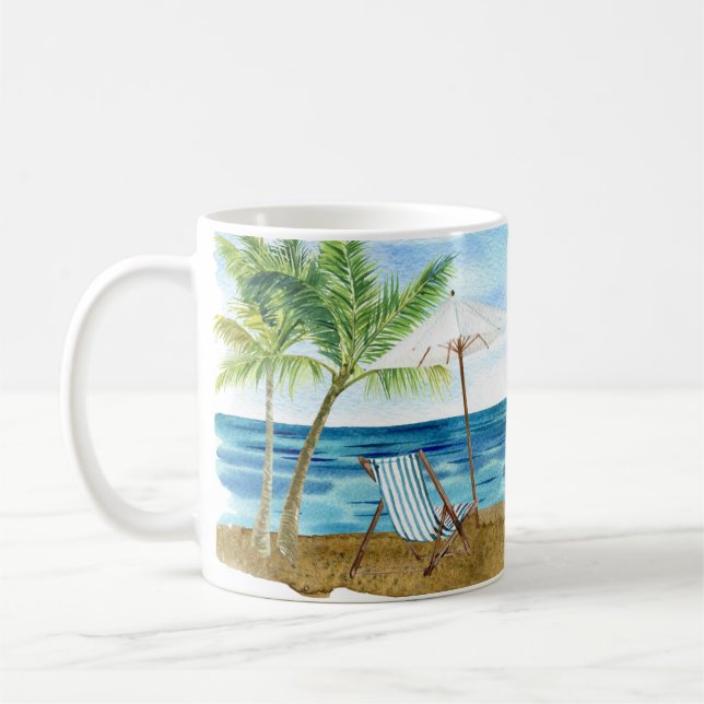 Mug Phare Personnalisé Palm Tree Beach Nautique (Gauche)