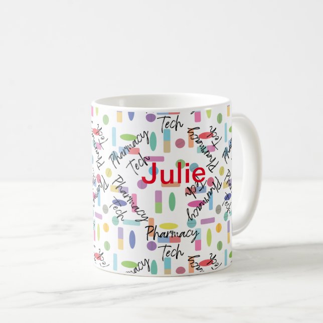 Mug Pharmacy Tech design ajouter nom (Devant droit)