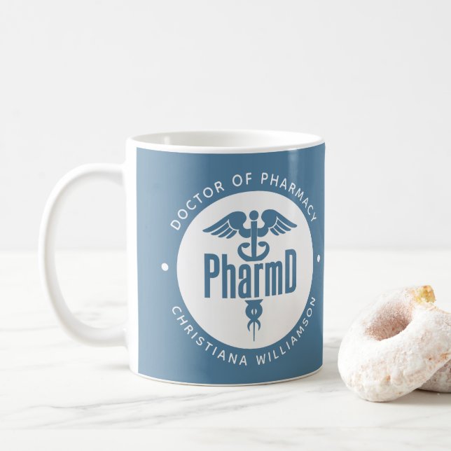 Mug PharmD Docteur en pharmacie Pharmacy Graduation Ph (Avec donut)