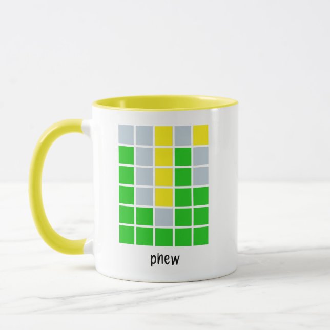 Mug Phew Wordle cadeau Phew wordle, cadeau d'anniversa (Gauche)