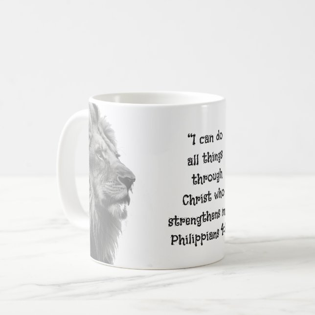 Mug Phil 4:13 Inspirationnel Bible Scripture Motivatio (Devant gauche)