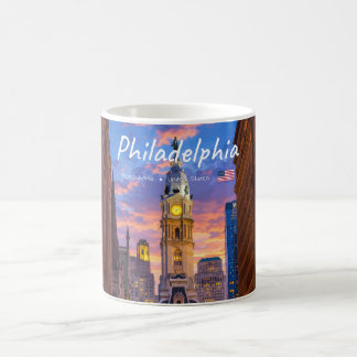 Mug Philadelphie, États-Unis - Hôtel de ville, ciel cr