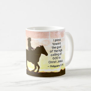 Mug Philippiens 3:13-14 J'appuie vers le but, Cheval
