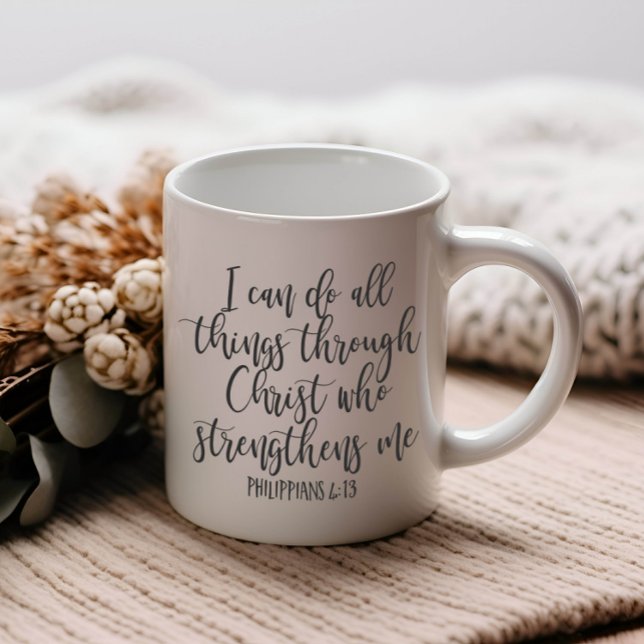 Mug Philippiens 4:13 Je peux faire tout, verset de la  (Créateur téléchargé)