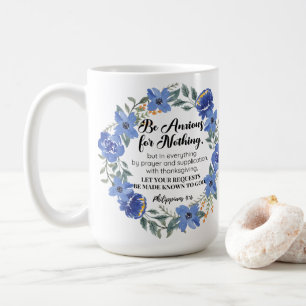 Mug Philippiens 4:6 Soyez anxieux pour rien Floral ble