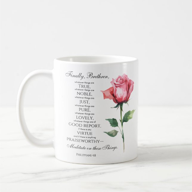Mug Philippiens 4:8 Quelles que soient les choses qui  (Gauche)