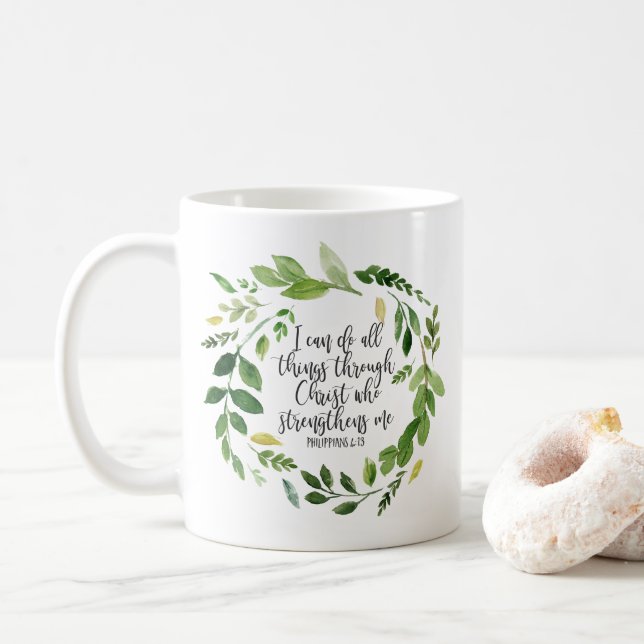 Mug Philippiens Bible Scripture verse Inspiration (Avec donut)