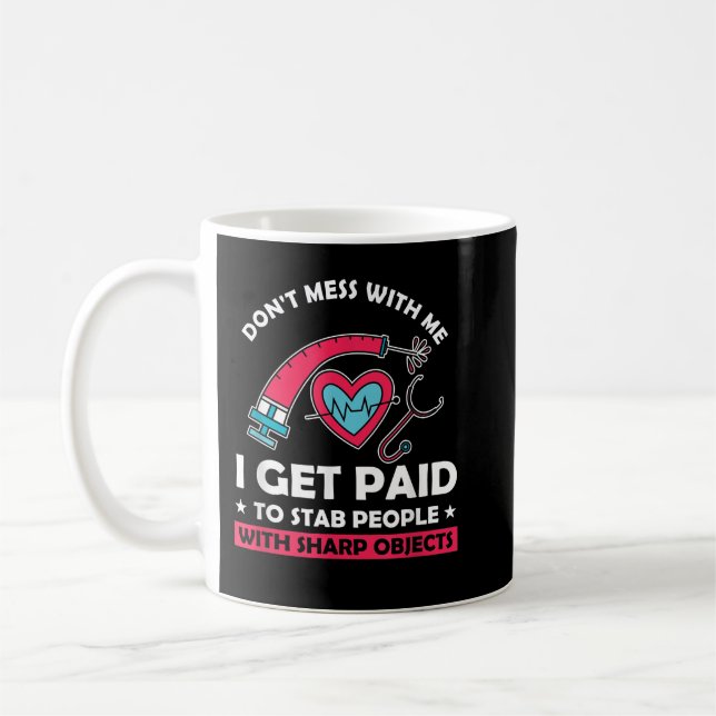 Mug Phlebotomist Syringe Phlebotomy Doctor Blood Nurse (Gauche)
