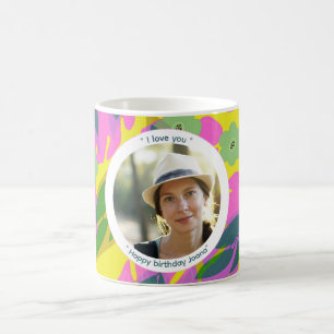 Mug photo 50e anniversaire floral tropical rose