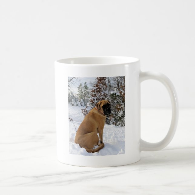 Mug Photo anglaise de "pose de neige" de chien de (Droite)