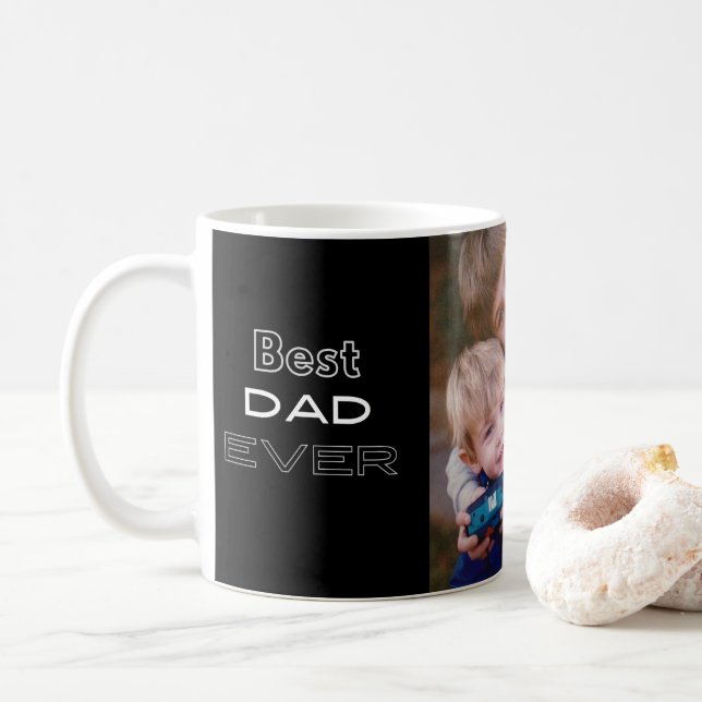 Mug Photo Best Dad Ever Fête des pères, Cadeau pour pa (Avec donut)