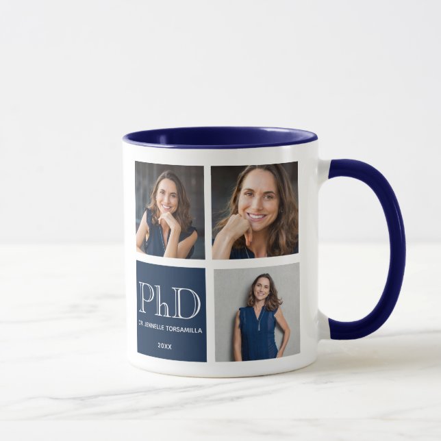 Mug Photo Bleu Doctorat (Droite)