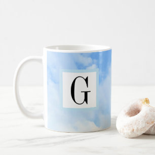 Mug Photo Blue Sky Elegant Single Initial