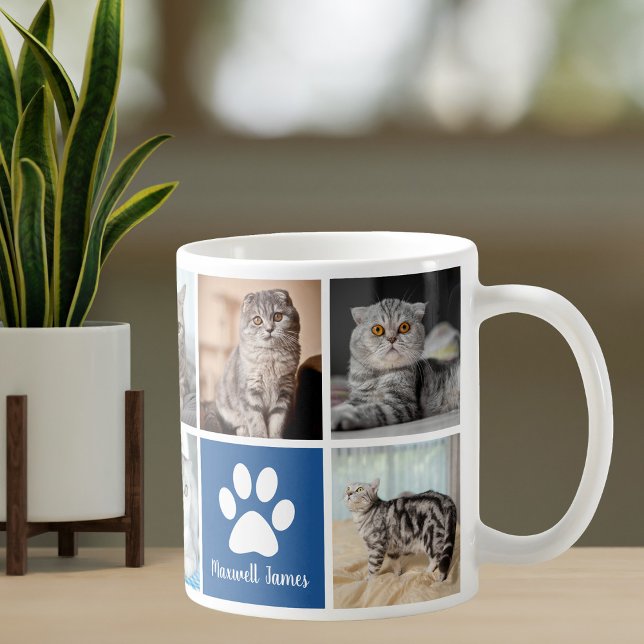 Mug Photo Cat personnalisée Collage Empreinte de patte (Créateur téléchargé)