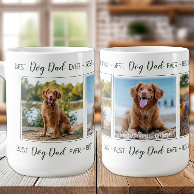 Mug Photo Collage personnalisé de chien papa animal de (Créateur téléchargé)