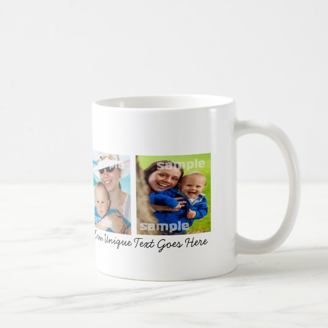 Mug Photo Collage Texte Modèle do-it-yourself (Droite)