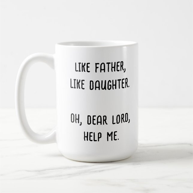 Mug Photo Comme Père Comme Fille Fils Personnalisé (Gauche)