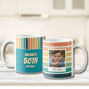 Mug Photo de 50e anniversaire rétro pour lui