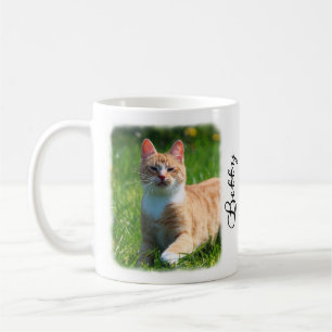 Mug Photo de chat avec bordure dégradée Nom personna