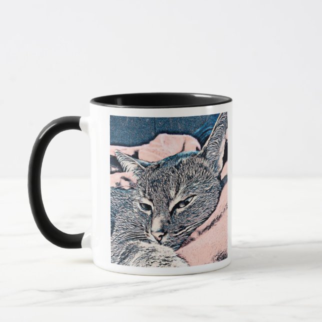 Mug Photo de chat, chat, Animaux domestiques, chat drô (Gauche)