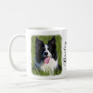 Mug Photo de chien avec une bordure dégradée Nom per