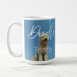Mug Photo de chien gribouillé à nom personnalisé sous