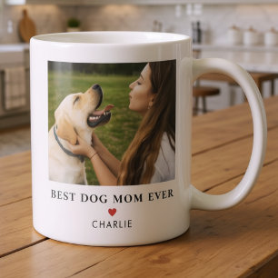 Mug Photo de chien maman nom moderne simple