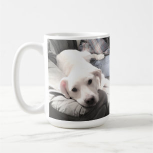Mug Photo de chien mignon assis avec son meilleur ami 