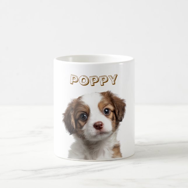 Mug photo de chien personnalisé - Nom personnalisé (Centre)