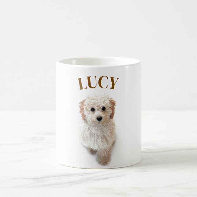 Mug photo de chien personnalisé - Personnalisé ave (Centre)
