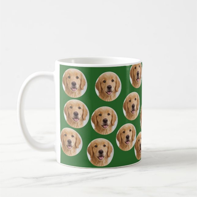 Mug Photo de chien personnalisée | Vert personnalisé m (Gauche)