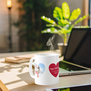 Mug Photo de coeur blanc rouge Saint Valentin