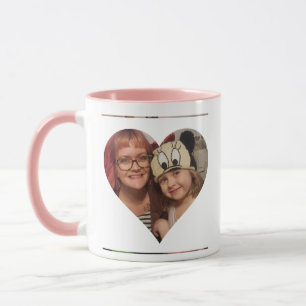 Mug Photo de coeur personnalisée et message pour maman