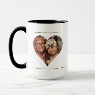 Mug Photo de coeur personnalisée et message pour maman