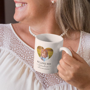 Mug Photo de cœur pour grand-mère Je t'aime