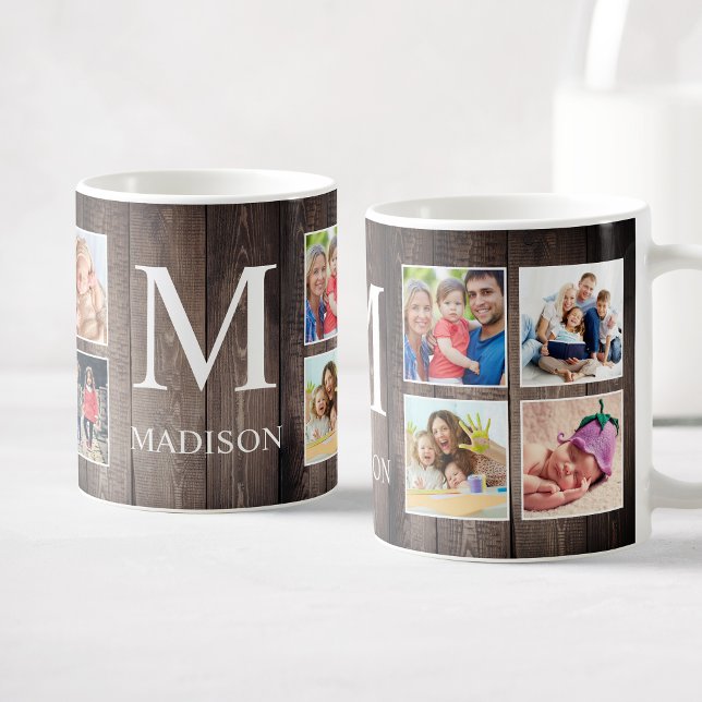 Mug Photo de Custom Collage Rustic Farmhouse Family (Créateur téléchargé)